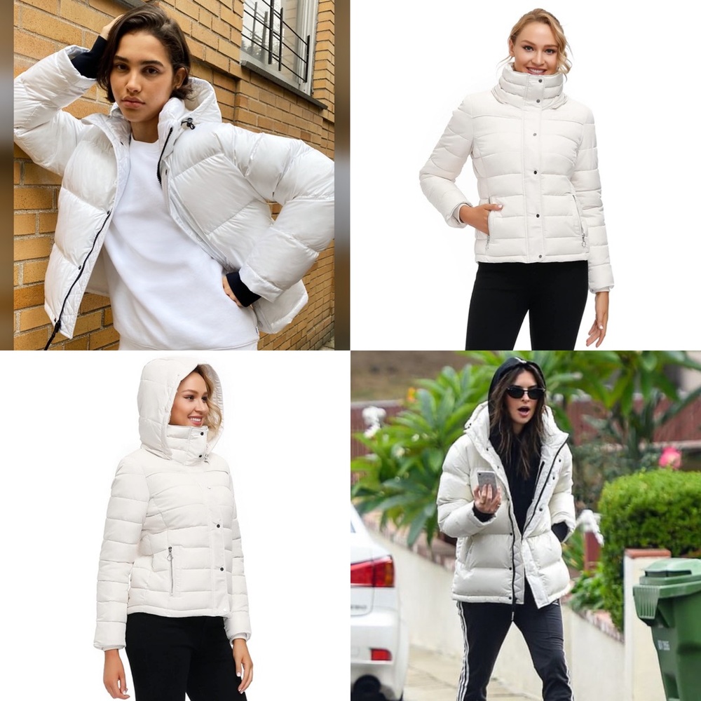 Ralph Lauren white gray insulated winter down snap zip closure puffer jacket - Picture 3 of 16